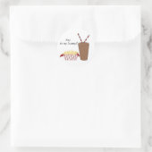 Sticker Rond Frites et un milkshake (Sac)