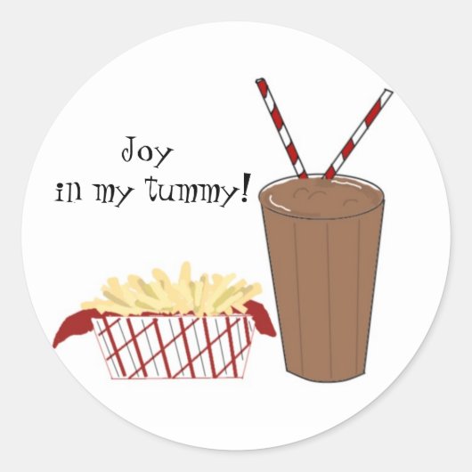 Sticker Rond Frites et un milkshake (Devant)