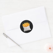 Sticker Rond Frites frites drôle de costume de nourriture d'Hal (Enveloppe)