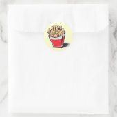 Sticker Rond frites rétro design (Sac)