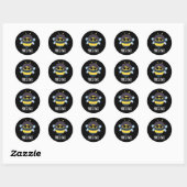 Sticker Rond Frizz-Bee Funny Afro Bee Pun Dark BG (Feuille)
