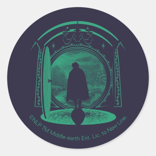 Sticker Rond FRODO™ Leaving THE SHIRE™ Silhouette (Devant)
