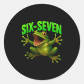 Sticker Rond Frog 67 Meme Six Seven Funny Gen Alpha  (Devant)