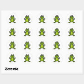 Sticker Rond Frog à Biceps entraînement avec Dumbbells (Feuille)