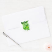 STICKER ROND FROG CRAZY (Enveloppe)