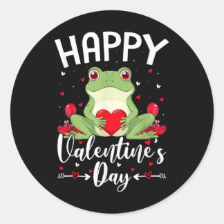 Sticker Rond Frog Holt Coeur Aime Joyeuse Saint Valentin