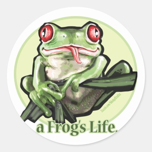 Sticker Rond frog_life_zazzle1 (Devant)