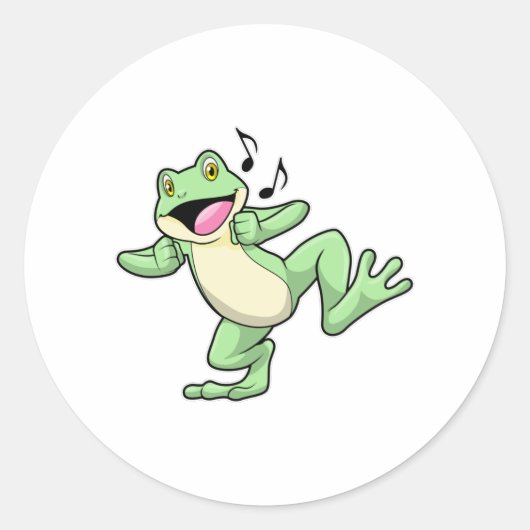 Sticker Rond Frog Music Dance (Devant)
