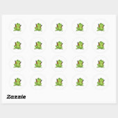 Sticker Rond Frog with Butterfly (Feuille)