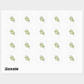 Sticker Rond Frog with Flower. (Feuille)