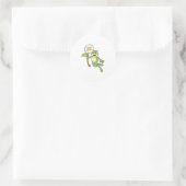 Sticker Rond Frog with Flower. (Sac)
