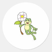 Sticker Rond Frog with Flower. (Devant)