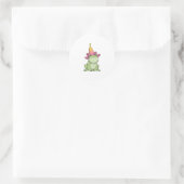 Sticker Rond Frog with Plumeria (Sac)