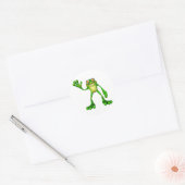 Sticker Rond Froggie la chouette grenouille à caricatures (Enveloppe)
