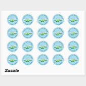 Sticker Rond Frogs and Lily Pads Cute Birthday Kids CUSTOM (Feuille)