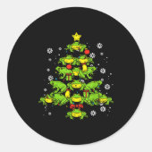 Sticker Rond Frogs Christmas Tree Animal Xmas Women Men Kids (Devant)