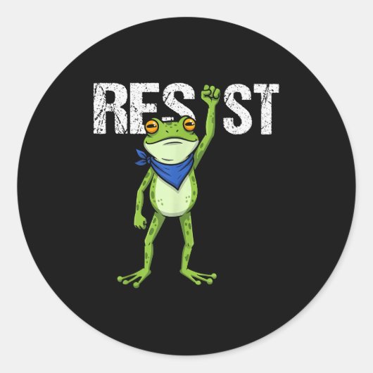 Sticker Rond Frogs Resist - Rtland Frog Protest Funny (Devant)