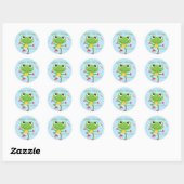 Sticker Rond Frogtastic Leaping Frogs Anniversaires de enfants  (Feuille)