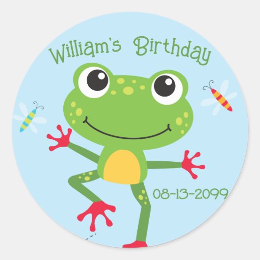 Sticker Rond Frogtastic Leaping Frogs Anniversaires de enfants  (Devant)