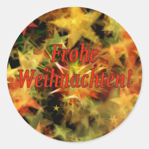 Sticker Rond Frohe Weihnachten ! Joyeux Noël en allemand rf
