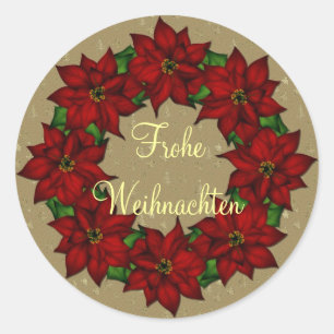 Sticker Rond Frohe Weihnachten - Weihnachtsstern Motiv