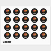 Sticker Rond Froid Turquie drôle Animal Pun Dark BG (Feuille)