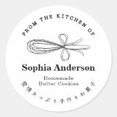 Sticker Rond From the Kitchen of Whisk Baking Utensil Minimal (Devant)