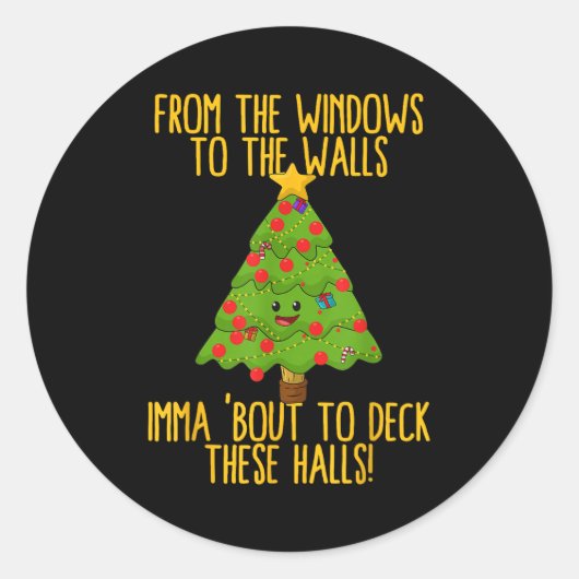 Sticker Rond From The Window To The Wall Christmas Tree Em Xmas (Devant)