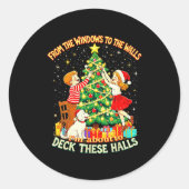 Sticker Rond From The Windows To Walls Deck These Halls Christm (Devant)