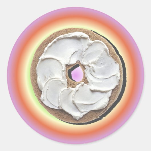 Sticker Rond Fromage Bagel & Crème (Devant)