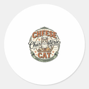 Sticker Rond Fromage Charcuterie Chat Fromage Charcuterie Chat