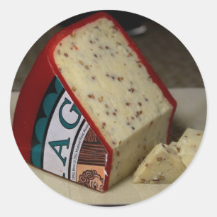 Sticker Rond Fromage Dragon Rouge