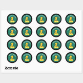 Sticker Rond Fromage Et Quackers Drôle Canard Pun Dark BG (Feuille)