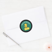 Sticker Rond Fromage Et Quackers Drôle Canard Pun Dark BG (Enveloppe)
