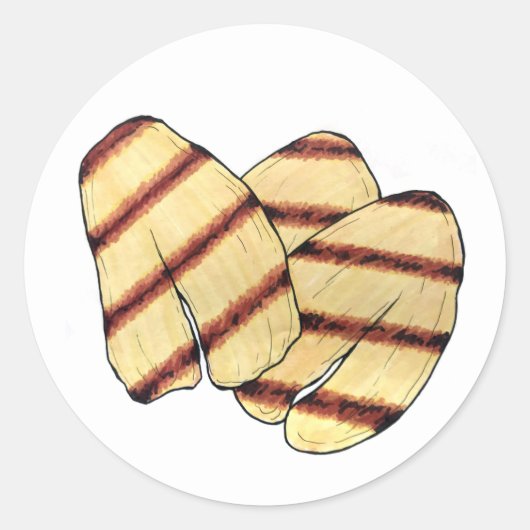 Sticker Rond Fromage frit chypriote Halloumi Grilling Fromage v (Devant)