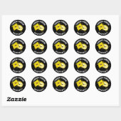 Sticker Rond Fromage Hurray Funny Cheese Pun Dark BG (Feuille)