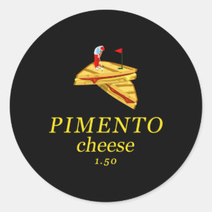 Sticker Rond Fromage Pimento Papa Golf Drôle