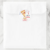Sticker Rond Fromage Pizza Slice Drôle (Sac)