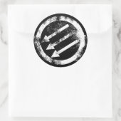 Sticker Rond Front en fer anti-fasciste en état de détresse (Sac)