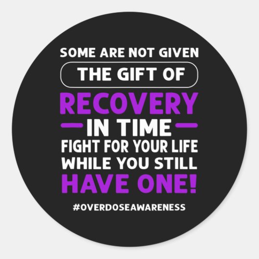 Sticker Rond Front. Sensibilisation aux surdoses 1 (Devant)