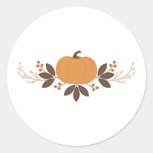 Sticker Rond Frontière de citrouille de chute