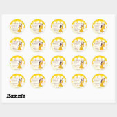 Sticker Rond Frontière indienne jaune pour haldi commun merci (Feuille)