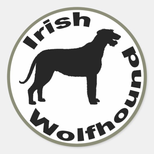 Sticker Rond Frontière irlandaise Wolfhound Circle (Devant)