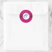 Sticker Rond Frontières Mariages Monogrammes Rasberry Profond (Sac)
