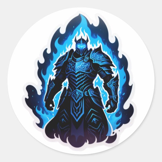 Sticker Rond Frostfire Shadow Knight – Blue Inferno Edition (Devant)