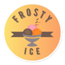 Frosty Ice – Logo de sundae de glace rétro