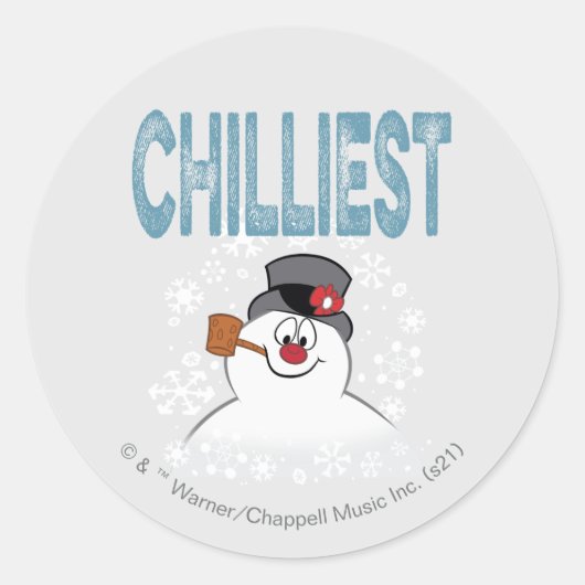 Sticker Rond Frosty the Snowman™ | Chilliest (Devant)