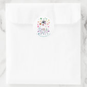 Sticker Rond Frosty the Snowman™ | Couleurs arc-en-ciel "Refroi (Sac)