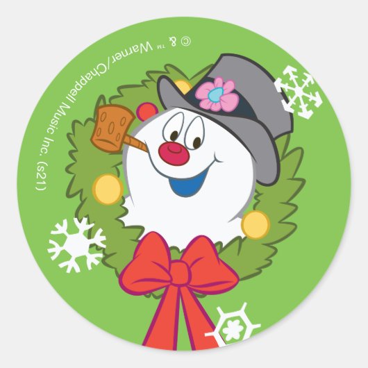 Sticker Rond Frosty the Snowman™ | Crème Frosty Holiday (Devant)