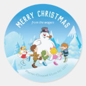 Sticker Rond Frosty the Snowman™| Personalized Christmas  (Devant)